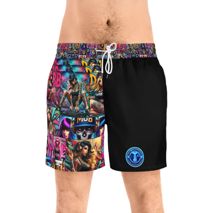 MDBTDJ#MLS1 Men's Mid-Length Swim Shorts Tattooed Dj's Limited Edition Swim Wear