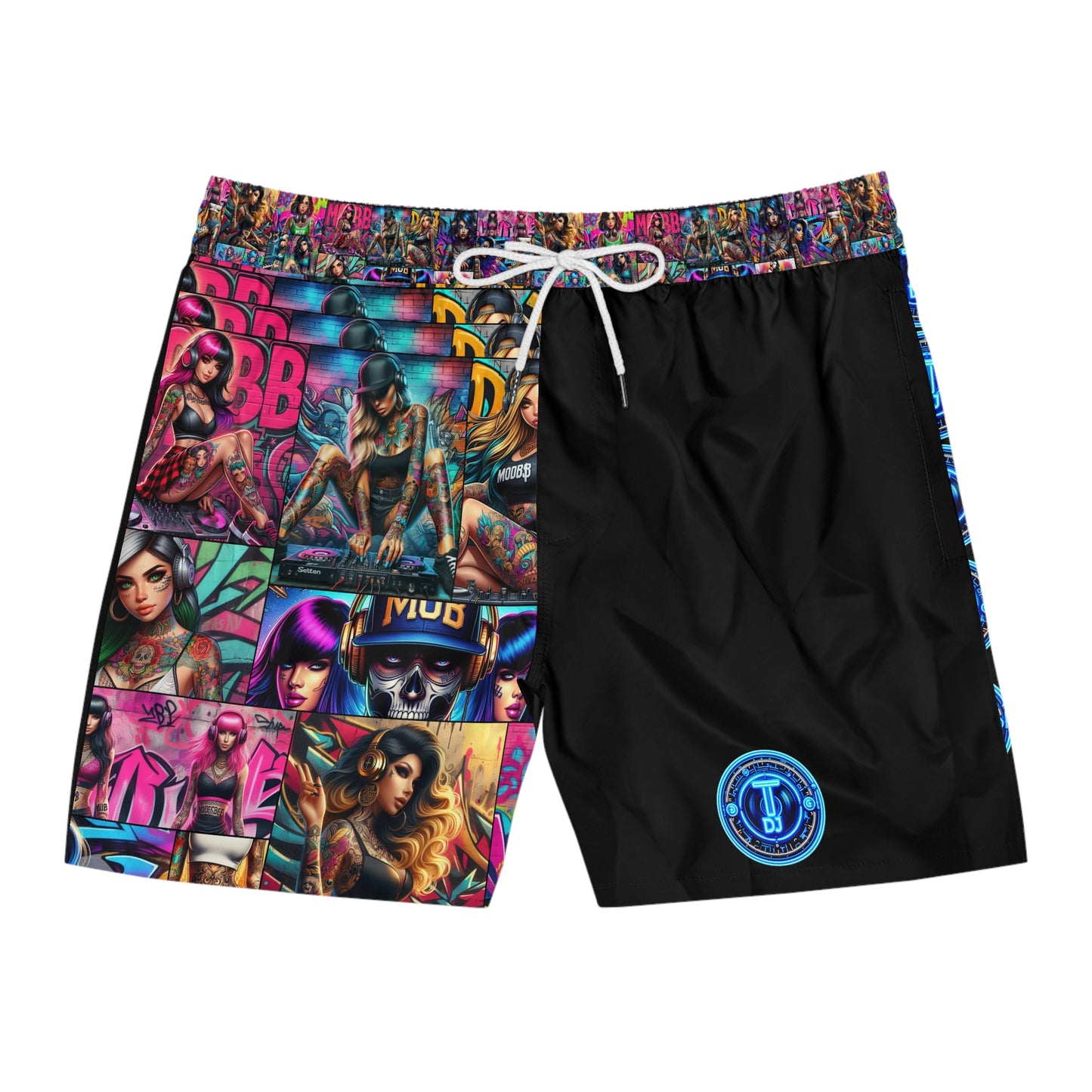 MDBTDJ#MLS1 Men's Mid-Length Swim Shorts Tattooed Dj's Limited Edition Swim Wear