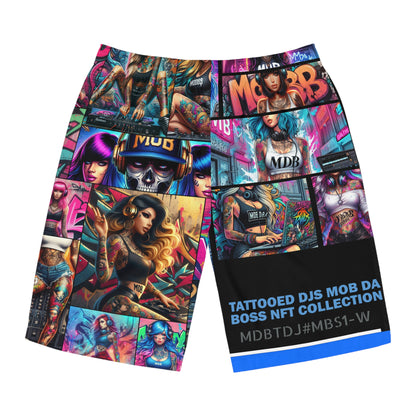 MDBTDJ#MBS1-W Men's Board Shorts Tattooed Dj's Limited Swim Wear