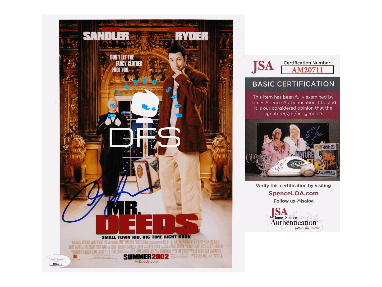 Adam Sandler Signed 8x10 Photo Mr. Deeds Movie JSA COA