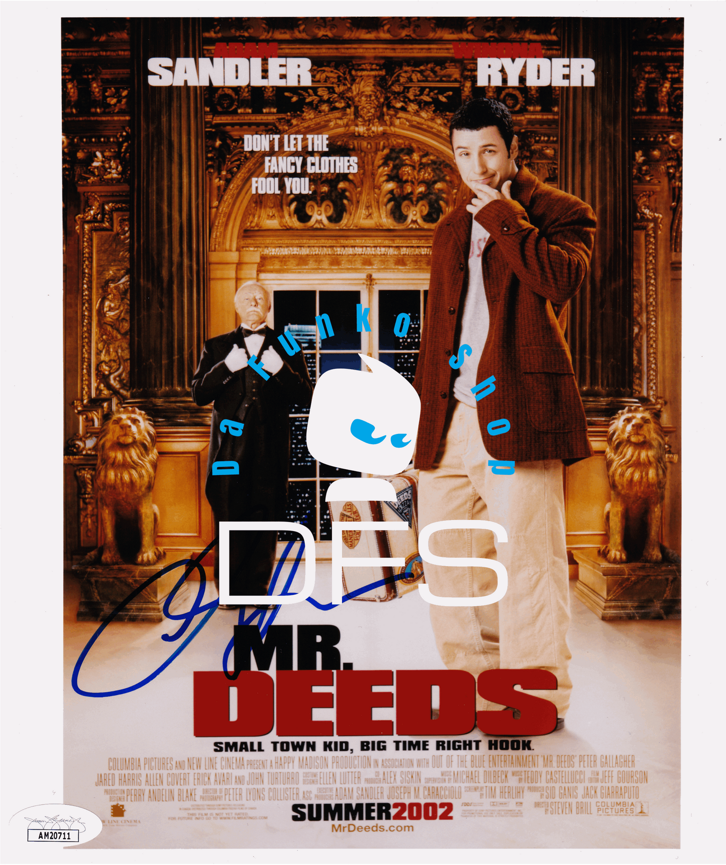 Adam Sandler Signed 8x10 Photo Mr. Deeds Movie JSA COA