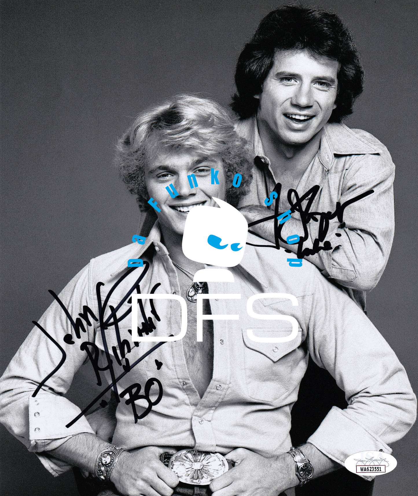 Autographed Signed Inscribed Dukes of Hazzard 8x10 Photo Tom Wopat - John Schneider Signatures are Authenticated by JSA ✅