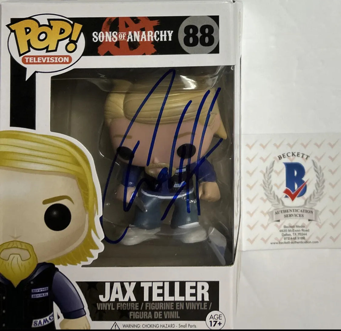 Vaulted 2013 Jax Teller #88 Funko Pop! Signed By Charlie Hunnam Sons Of Anarchy TV Series Signature is Authenticated By Beckett ✅