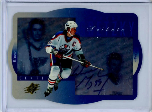 Signed by Wayne Gretzky 1996 Upper Deck SPx Tribute Auto #GS1