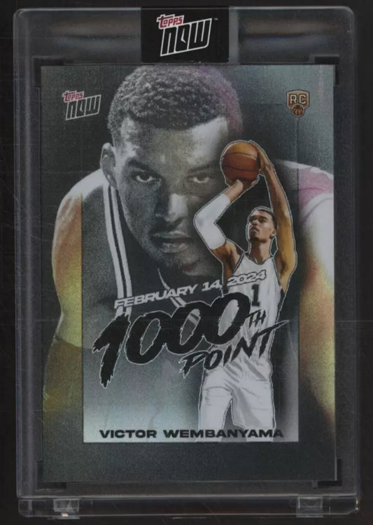 /99 2023-24 Topps Now 1000th Point #VW-1 Victor Wembanyama RC Rookie Black