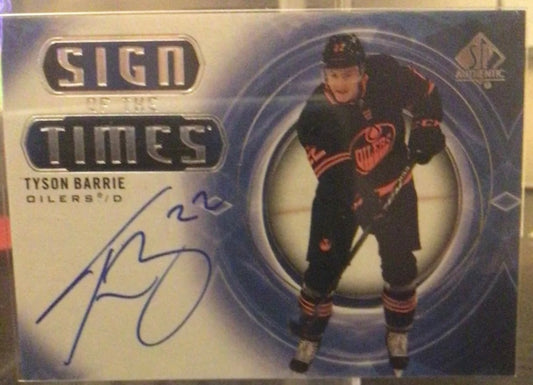2020-21 Upper Deck SP Authentic Tyson Barrie Sign of the Times Auto Oilers