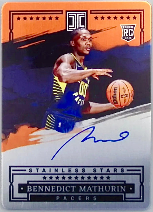 2022-23 Impeccable Bennedict Mathurin Rookie RC /25 Orange Stainless Stars Auto