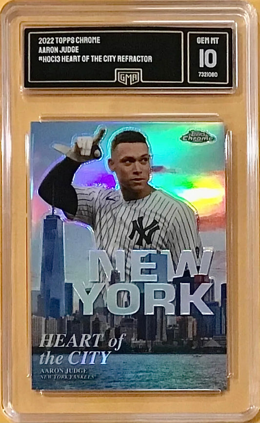 2022 Topps Chrome - Heart of the City - REFRACTOR #13 - AARON JUDGE - GMA 10 GEM