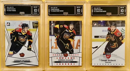 3 RC CARD LOT - 2014-15 ITG In The Game - Connor McDavid - Rookie - GMA 10 Gem Mint