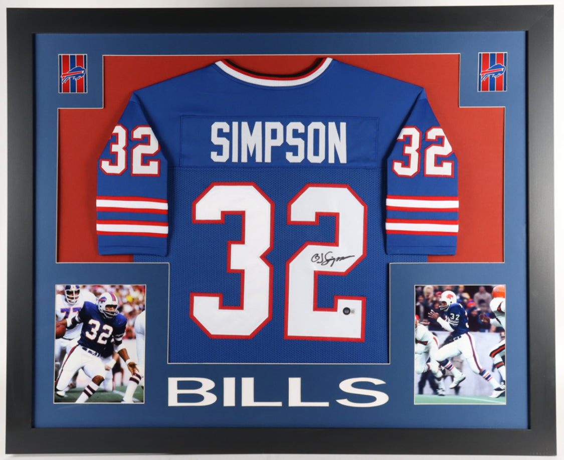 O.J. Simpson Signed Custom Framed Jersey Display (Beckett)