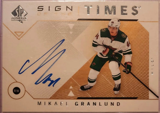 2018-19 Sp Authentic Sign Of The Times Mikael Granlund Auto