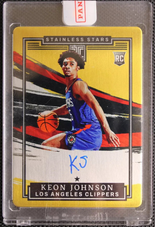 2021-22 Impeccable Keon Johnson Stainless Stars Auto RC Gold #7/10