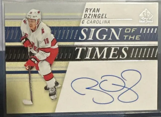 2019-20 Sp Authentic Ryan Dzingel Auto Sign Of the Times Autograph Hurricanes