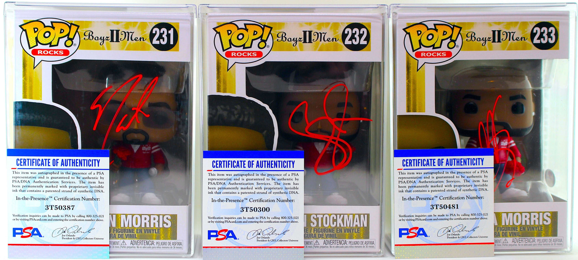 Autographed Funko Pop! Rocks - Boyz II Men Full Set of 3 - Individually Signed, Individually Authenticated by PSA ✅ - DaFunkoShop - Funko Pop! Rocks