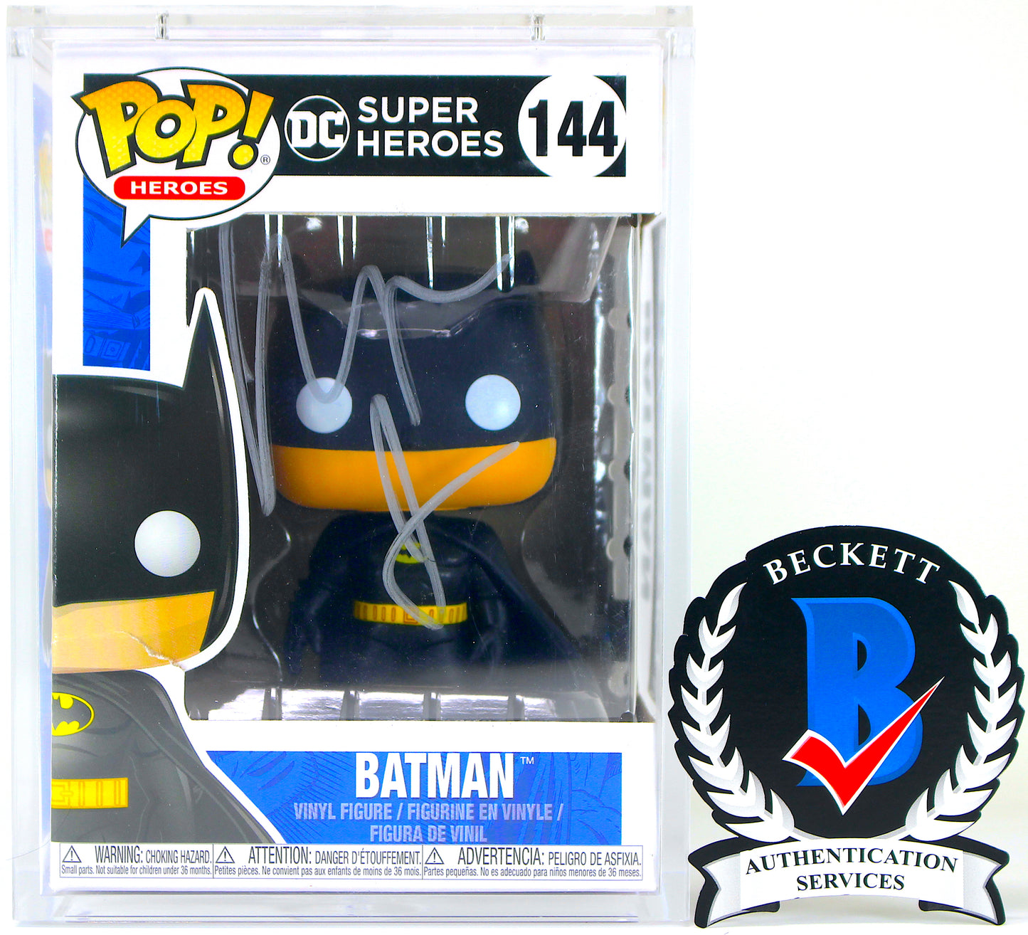 Christian Bale Signed Autographed Funko Pop! DC Super Heroes Batman #144 Signature is Authenticated By Beckett ✅ - DaFunkoShop - Funko Pop! DC Heroes