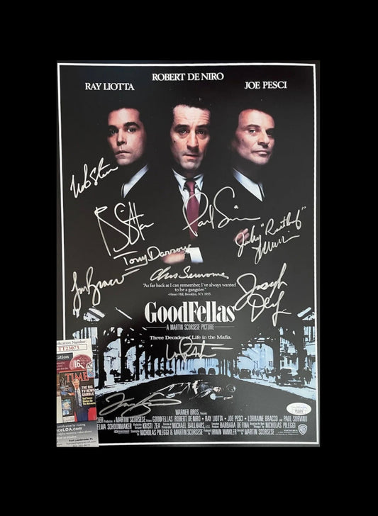 Goodfellas 11x17 movie poster photo Signed By 10 Cast Members and the Signatures Are Authenticated by JSA ✅ - DaFunkoShop - Autographed memorabilia.