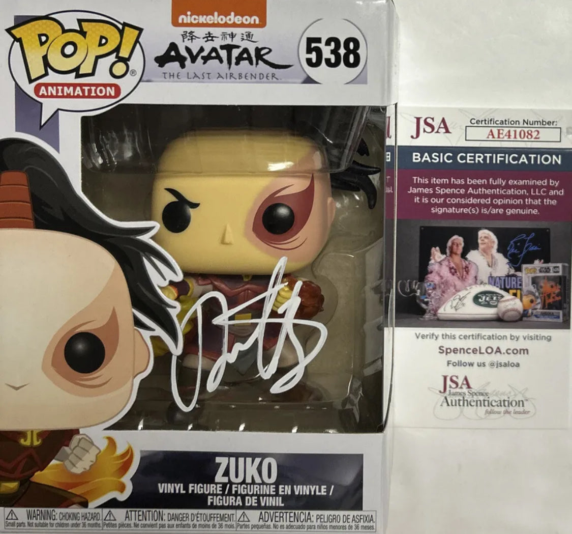 Dante Basco Signed Funko Pop Zuko JSA COA Avatar The Last Airbender #538 Auto