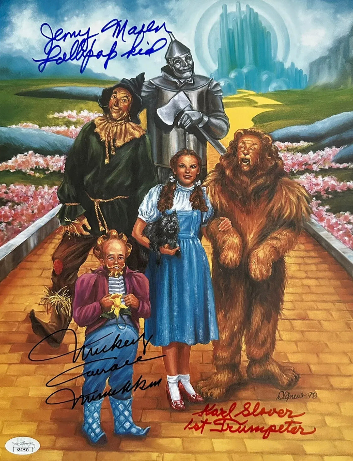 Signed Autographed x3! The Wizard of Oz Mickey Carroll Jerry Maren & Karl Slover Signed 11x14 Poster - DaFunkoShop - 