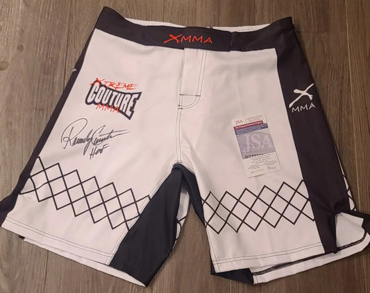 Randy Couture signed / autographed UFC MMA Extreme Shorts ~ six-time UFC Champion ~ Signature and Inscription are authenticated by JSA/COA ✅ - DaFunkoShop - Signed UFC Fighter Gloves
