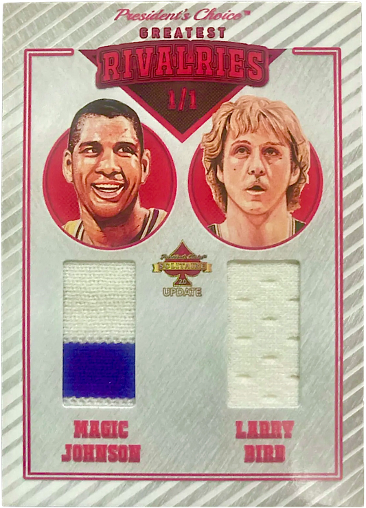 1 of 1 Rare Game Used Jersey Patch Card Magic Johnson / Larry Bird Rivalries President's Choice Solitaire 2.0 Update