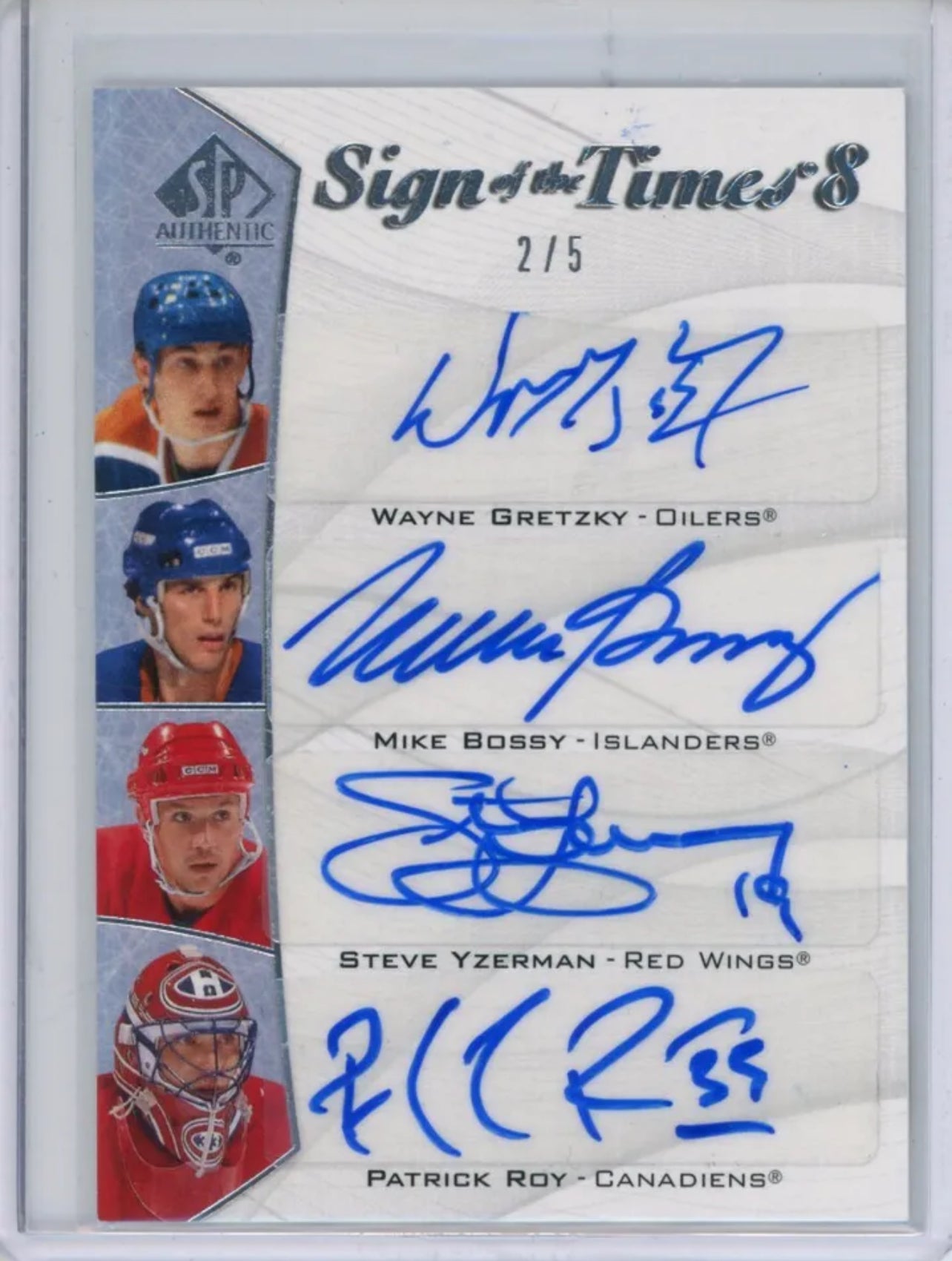 Elite Level Rare 🏆 2021 SP Authentic Sign of the Times 8 Gretzky Bossy Yzerman Roy Bourque Coffey Neely Auto /5