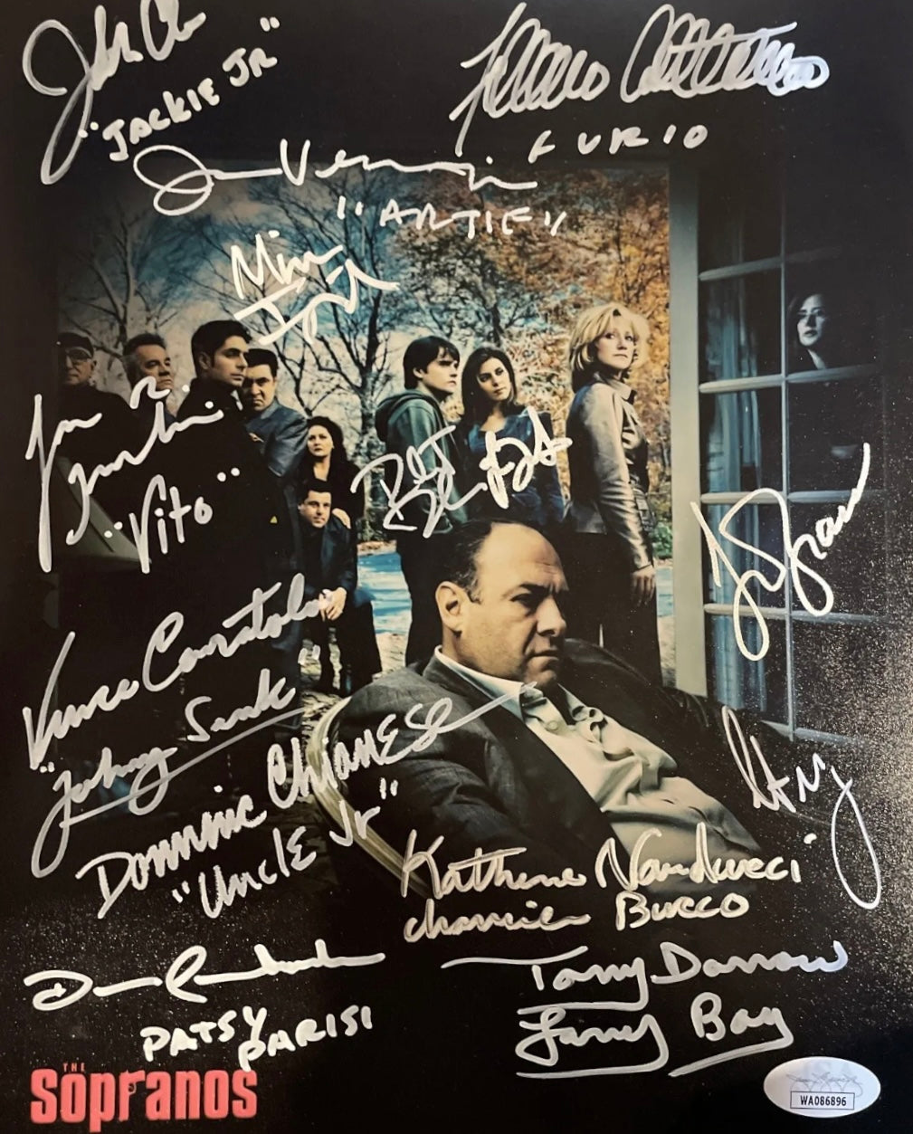The Sopranos Autographed Photograph 8x10 - Vertical Picture is Signed by 14 Sopranos Cast Members & 10 Signatures are Authenticated By JSA ✅ - DaFunkoShop - Photograph