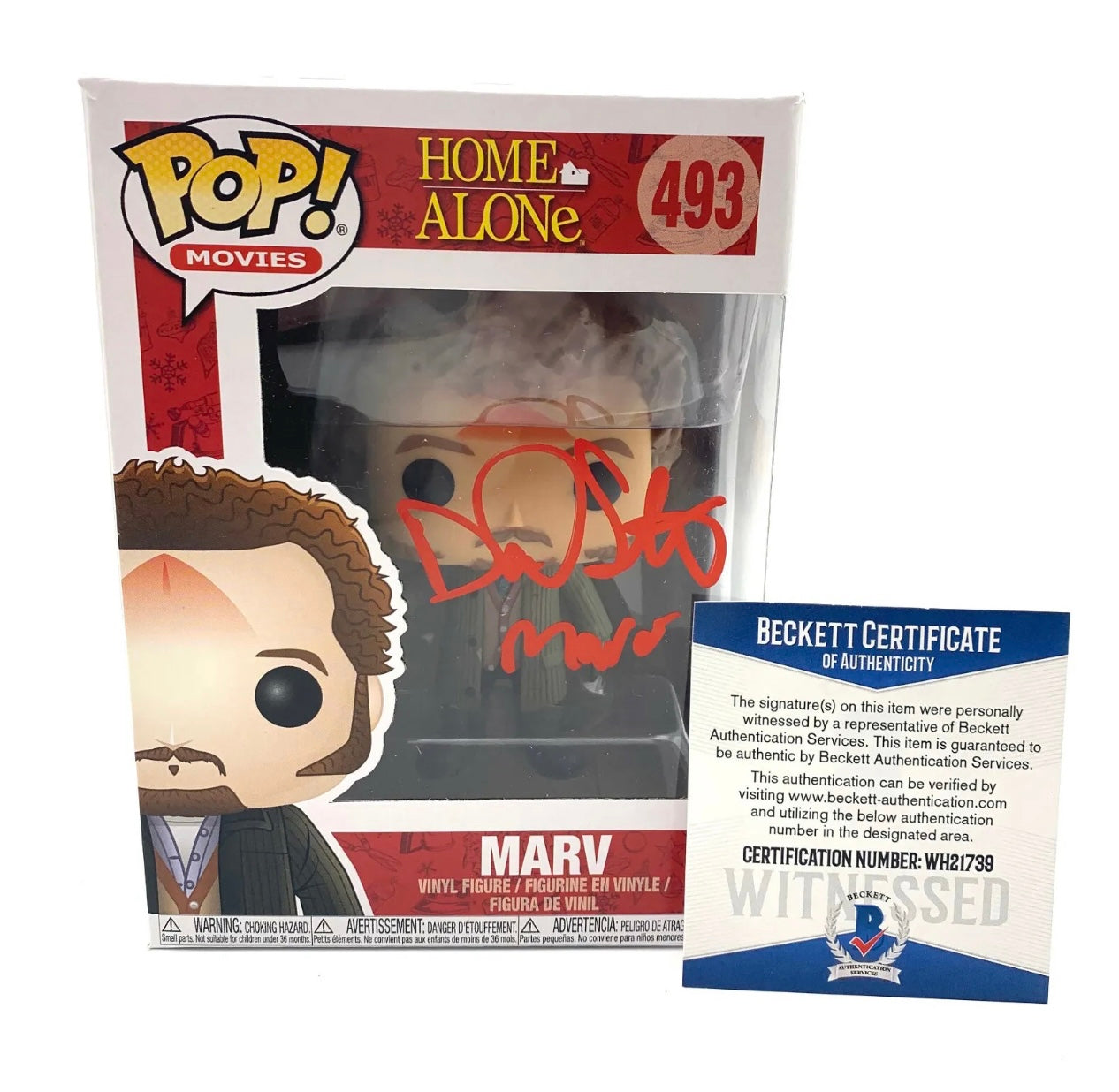 Daniel Stern Signed Home Alone #493 Funko Pop Marv Beckett Authenticated✅ Bas