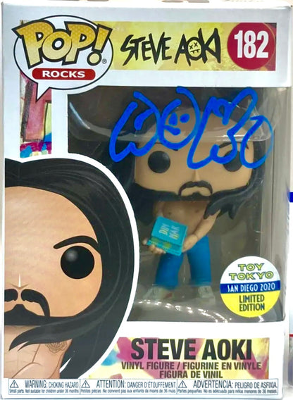 Steve Aoki Signed Funko Pop! Rocks Autograph By Edm Dj Dim Mak Exclusive And Limited Edition! San Diego Toy Tokyo 2020 CC #182 Signature is Authenticated By Beckett ✅ - DaFunkoShop - Funko pop! Rocks