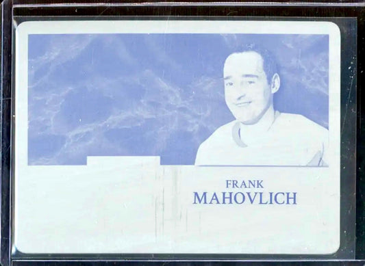 1 of 1 Rare 2017 ITG Used Black Printing Plate Frank Mahovlich Vintage Memorabilia 1/1