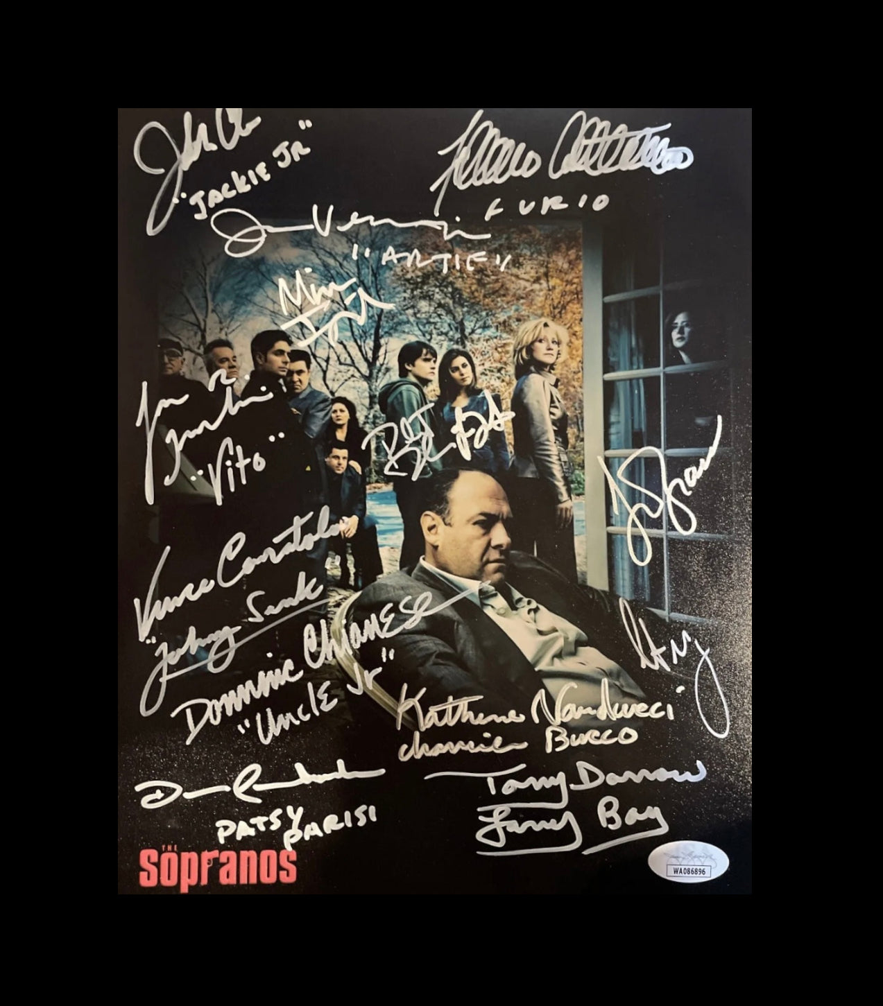 The Sopranos Autographed Photograph 8x10 - Vertical Picture is Signed by 14 Sopranos Cast Members & 10 Signatures are Authenticated By JSA ✅ - DaFunkoShop - Photograph