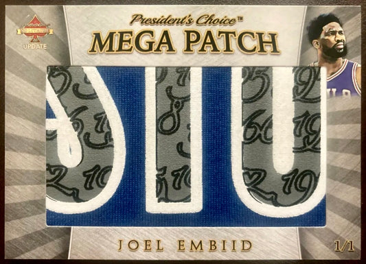 1 of 1 Rare Game Used Mega Patch 2022 President Choice Solitaire 2.0 Update Joel Embiid 1/1