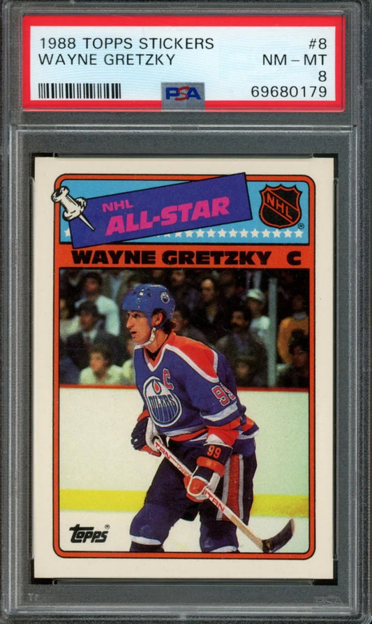 1988 Topps Stickers Wayne Gretzky #8 PSA 8
