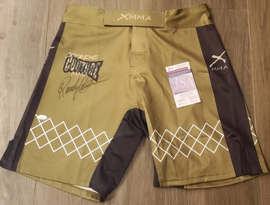 Randy Couture signed / autographed UFC MMA Extreme Shorts ~ six-time UFC Champion ~ Signature and Inscription are authenticated by JSA/COA ✅
