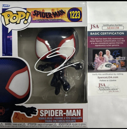 Autographed Signed Funko Pop! Marvel Spider-Man #1223 Across the SpiderVerse Shameik Moore Signature is Authenticated by JSA ✅