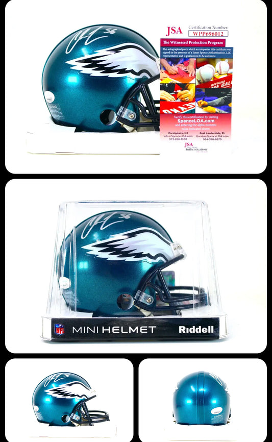 Signed Philadelphia  Eagles Mini Helmet Chris Long Signature is Authenticated by JSA ✅ - DaFunkoShop - 