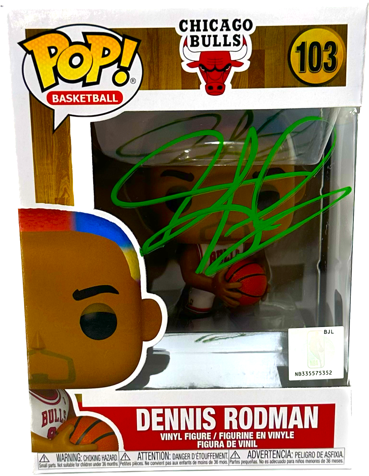 Dennis Rodman Signed autographed Funko Pop! Basketball JSA & Rodman Exclusive Hologram Authentic Green Ink Signature Authenticated By JSA ✅ - DaFunkoShop - 