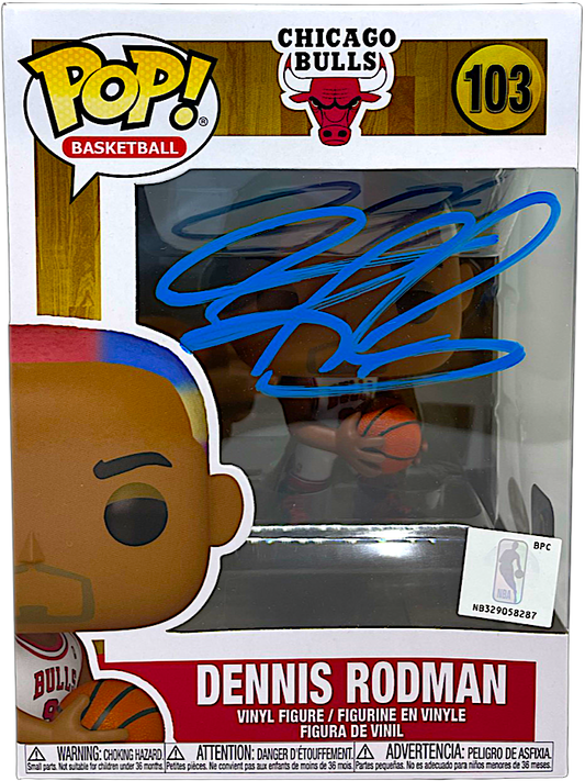 Dennis Rodman Signed autographed Funko Pop! Basketball JSA & Rodman Exclusive Hologram Authentic Blue Ink Signature Authenticated By JSA ✅