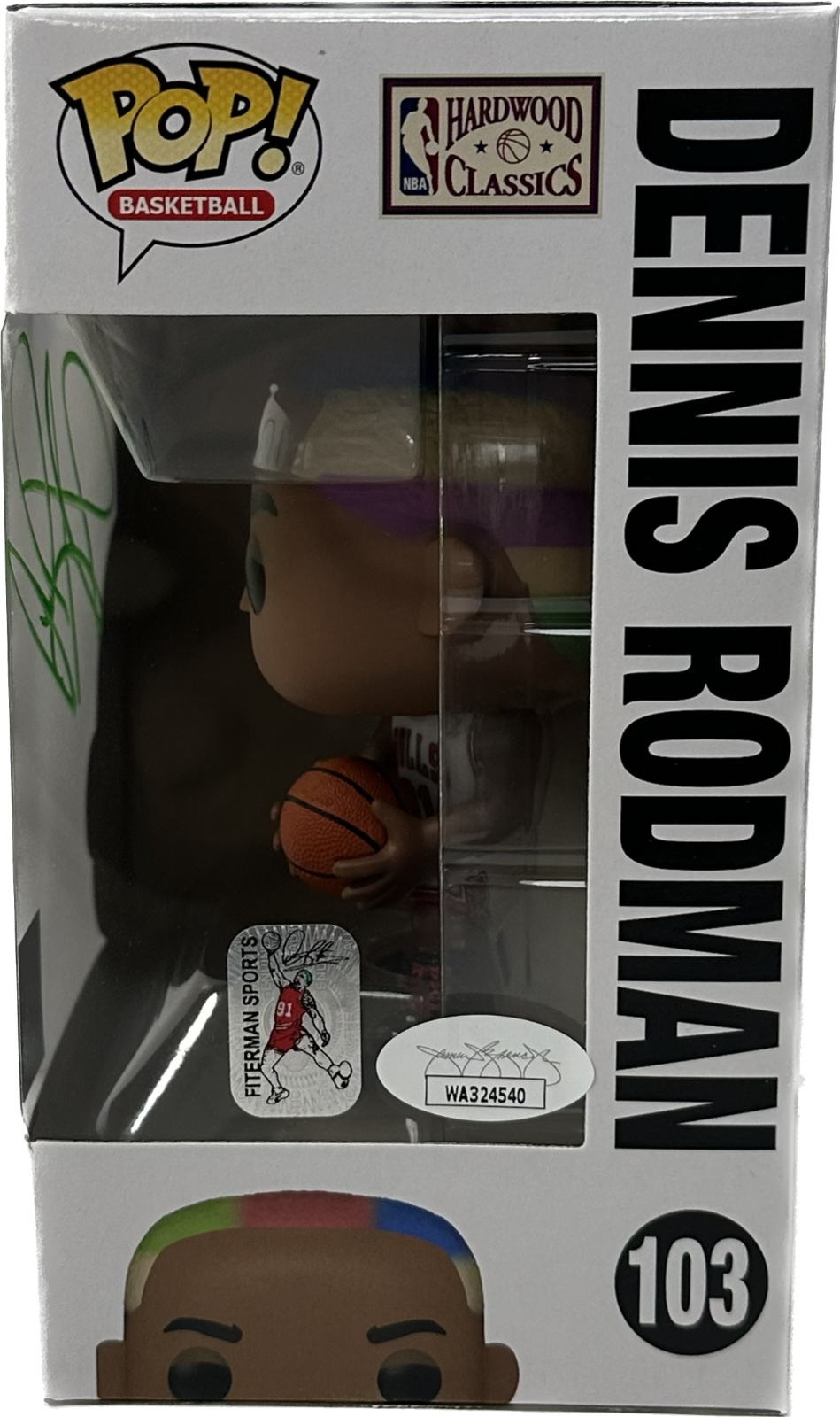 Dennis Rodman Signed autographed Funko Pop! Basketball JSA & Rodman Exclusive Hologram Authentic Green Ink Signature Authenticated By JSA ✅ - DaFunkoShop - 