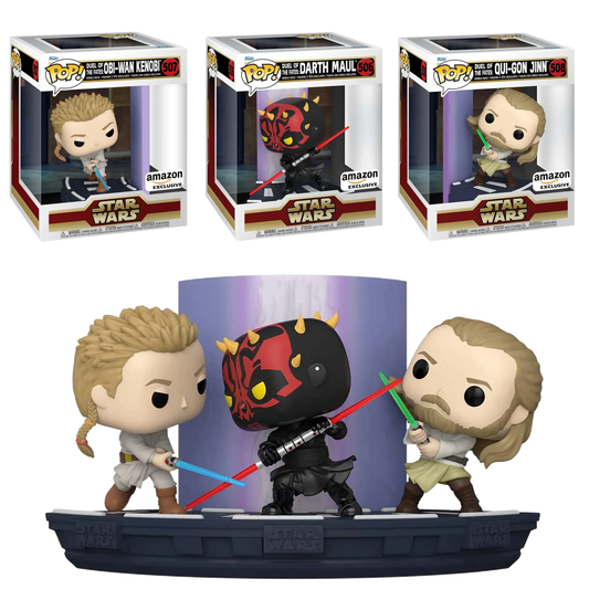 Complete Collection - Funko Pop! Deluxe: Star Wars Duel of The Fates - Full Set - #506 #507 #508 Exclusive,