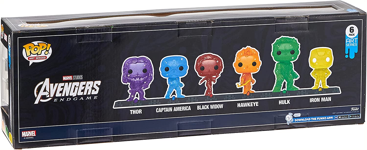 Funko POP! Artist Series: Marvel Infinity Saga - Avengers with Base (6  Pack)  Exclusive, Multicolor, (57619)