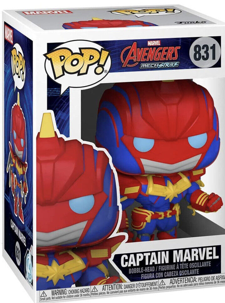 Funko Pop | Marvel Mech Strike - #831 CAPTAIN MARVEL + Free Protector - Da Funko Shop