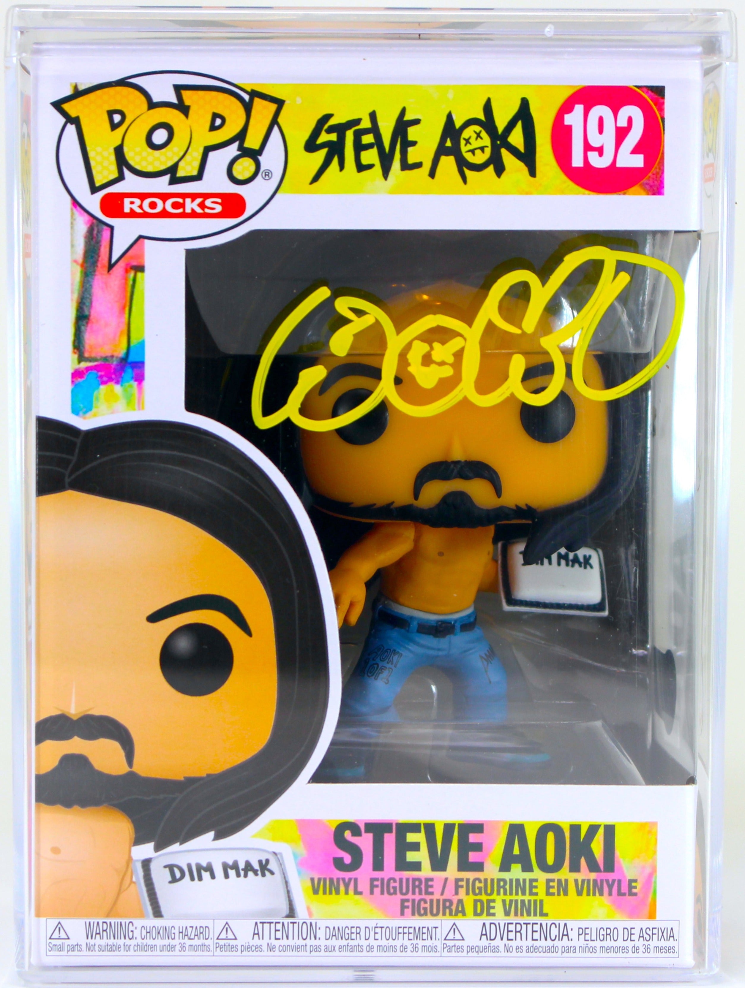 Steve Aoki signed Funko Pop! Rocks #192 DJ Dim Mak ~ Signature is 