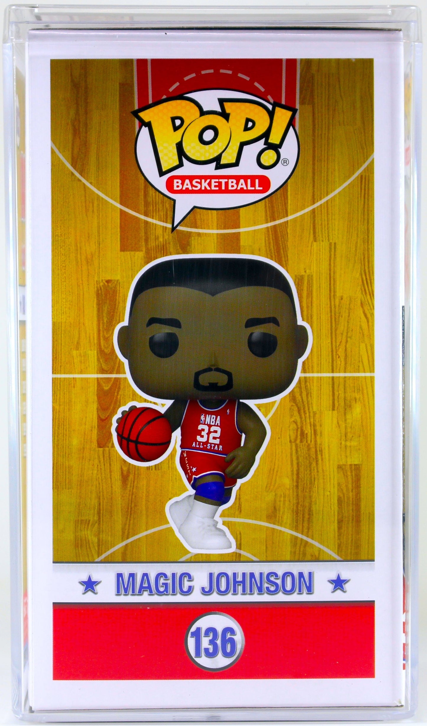 Magic Johnson Autographed Funko Pop! Basketball #136 - All Stars NBA Team USA Red 1986 Signed By Magic, Authenticated By Beckett ✅ - DaFunkoShop - Funko Pop! Basketball