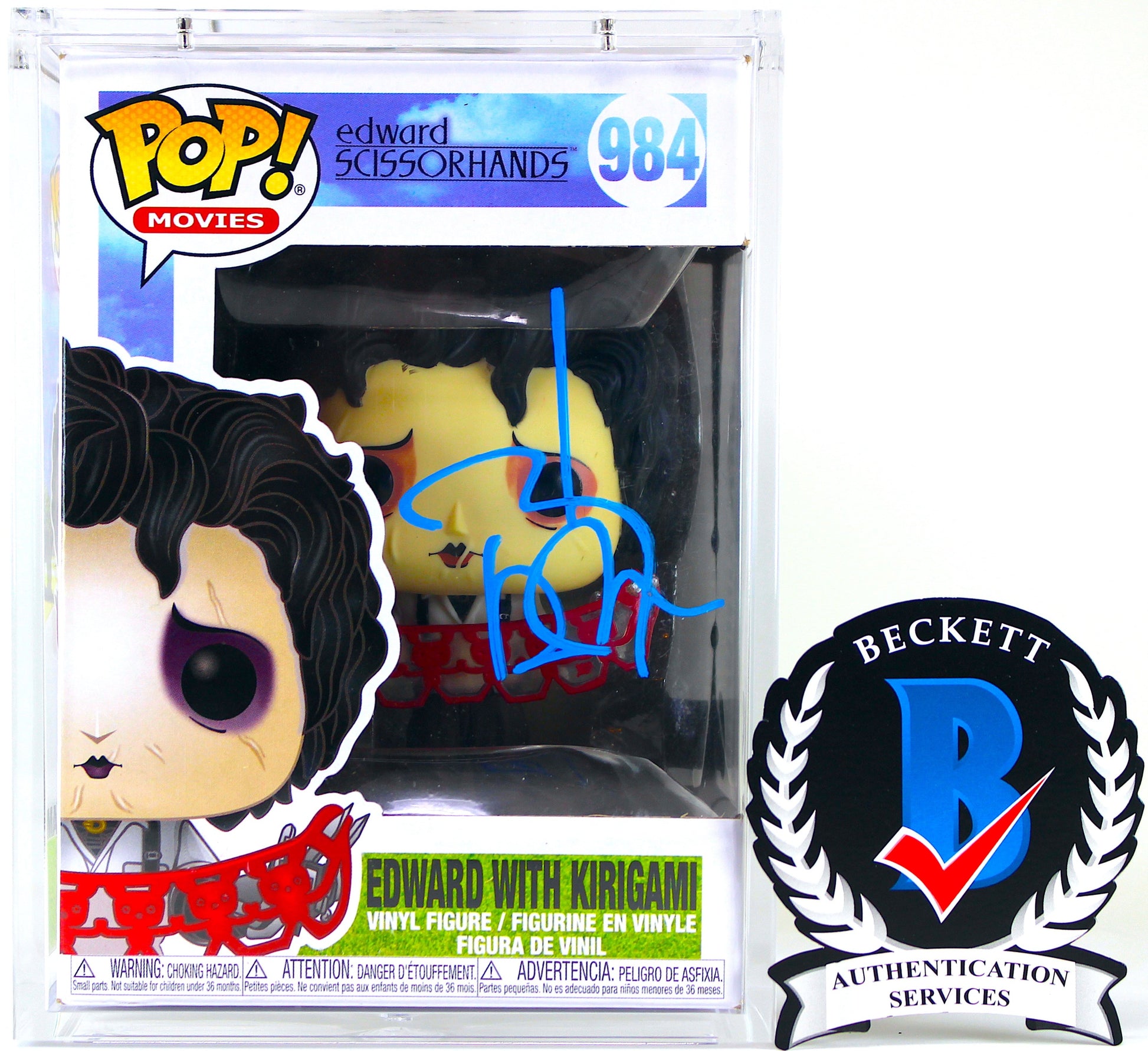 Johnny Depp Signed Funko Pop! Movies #984 Edward Scissorhands With Kirigami Signature is Authenticated By Beckett ✅ - DaFunkoShop - Funko Pop! Movies