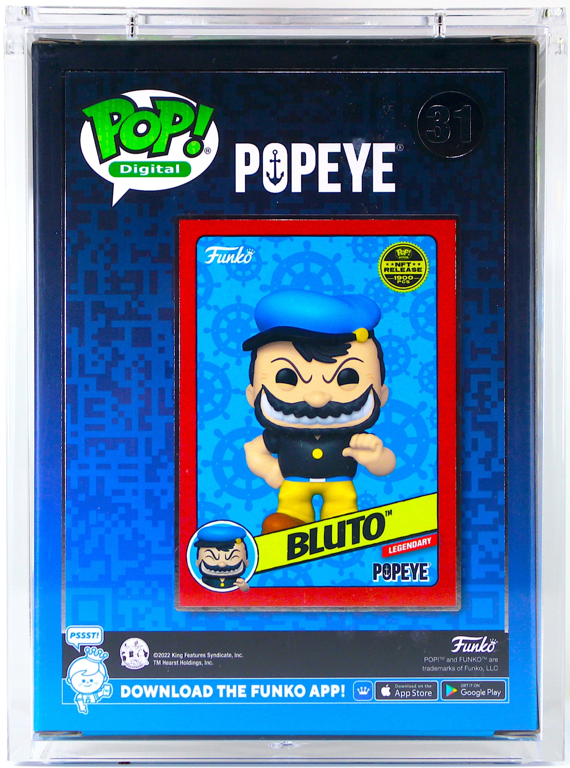 Legendary Rare 1/1900 Funko Pop! Digital - Bluto  #31 NFT Popeye Collection - DaFunkoShop - Funko Pop! Digital