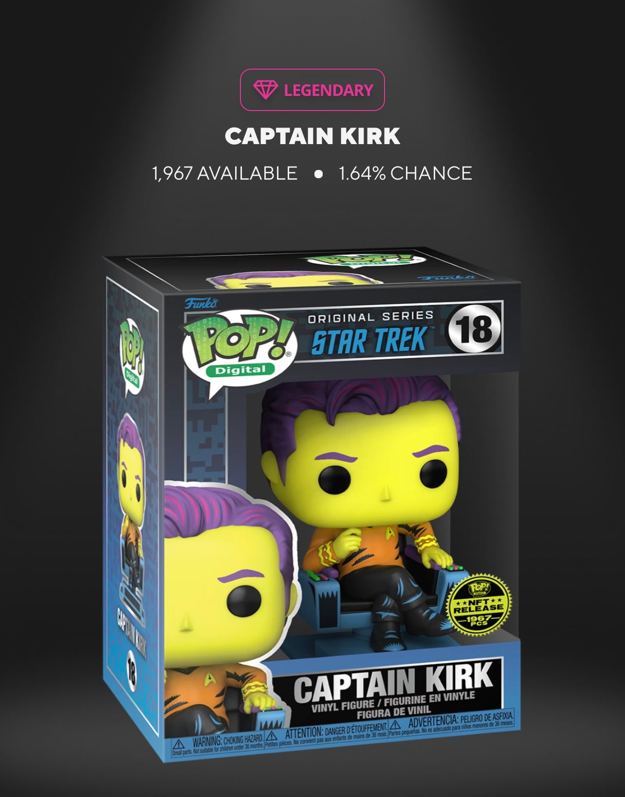 Grail Rare Funko Pop! Digital - Star Trek OS NFT Collection Full Set + 1/1 Autographed Captain Kirk - DaFunkoShop - Funko Pop! Digital