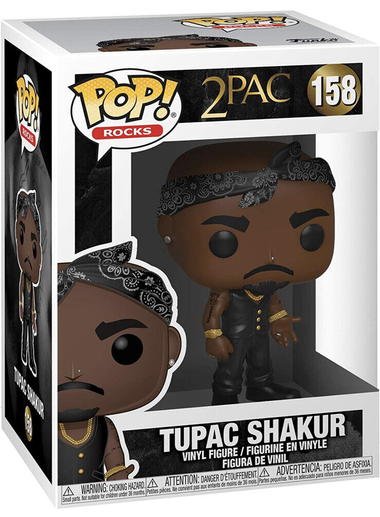 MINT Tupac Shakur In Vest with Bandana Funko Pop! Vinyl Figure #158 in Protector - Da Funko Shop